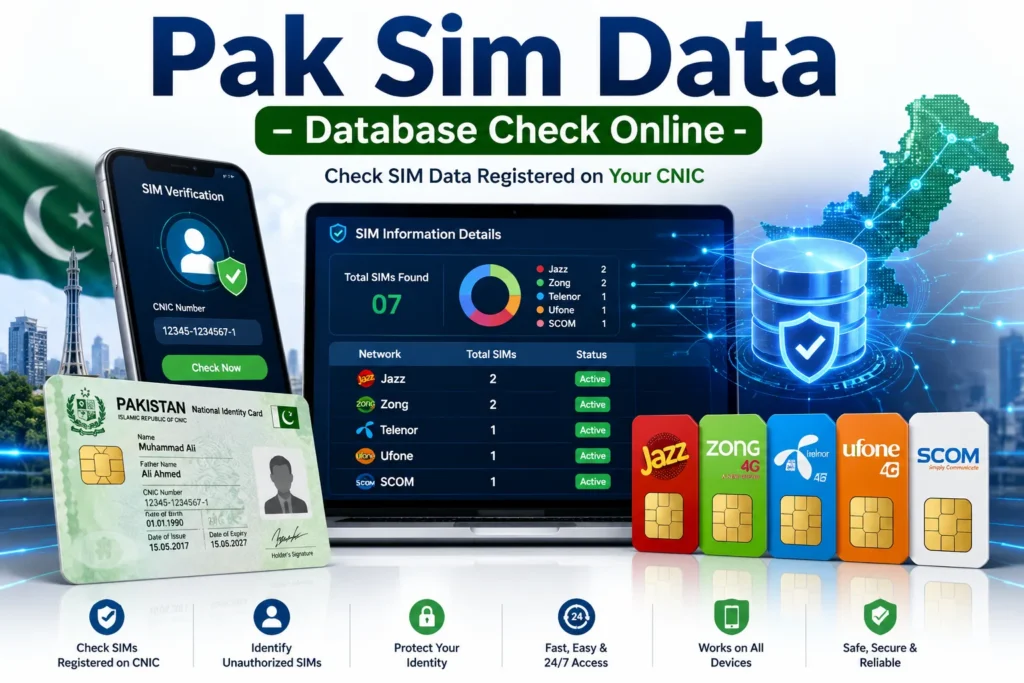 Pak Sim Data Database Check Online | Pakistan SIM Guide
