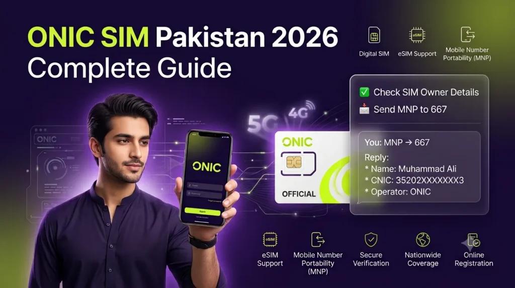ONIC SIM owner details in Pakistan 2026